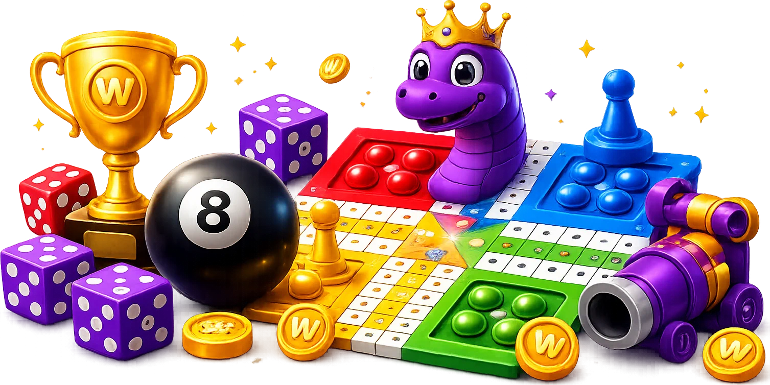 Win Words games — Ludo, 8 Ball, Snake & more